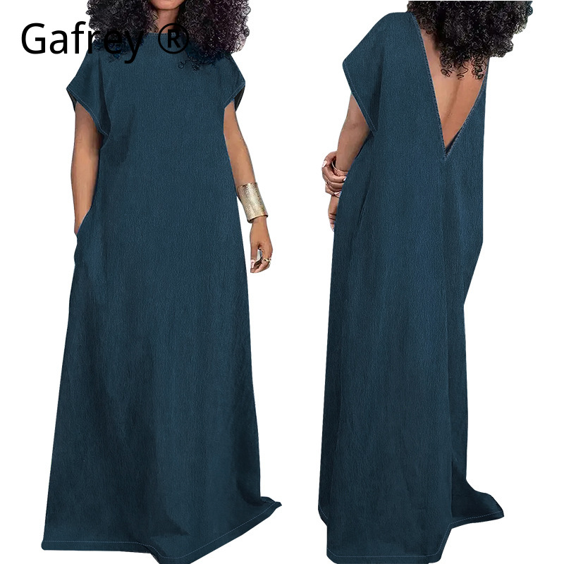 Vintage Fashion Jeans - Vestido Maxi Jeans Feminino Plus Size