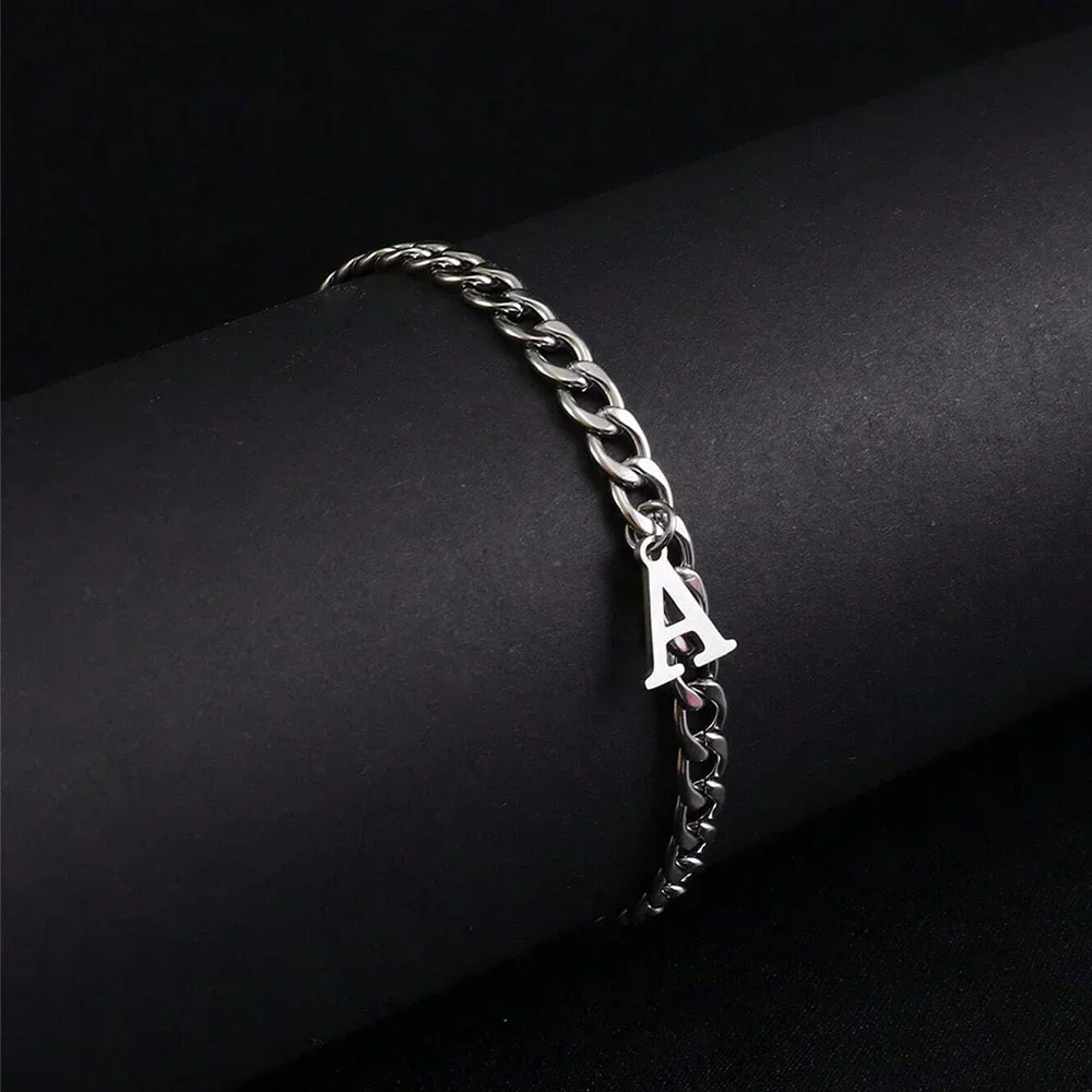 Z Vintage Fashion - Pulseiras iniciais de A-Z cor prata
