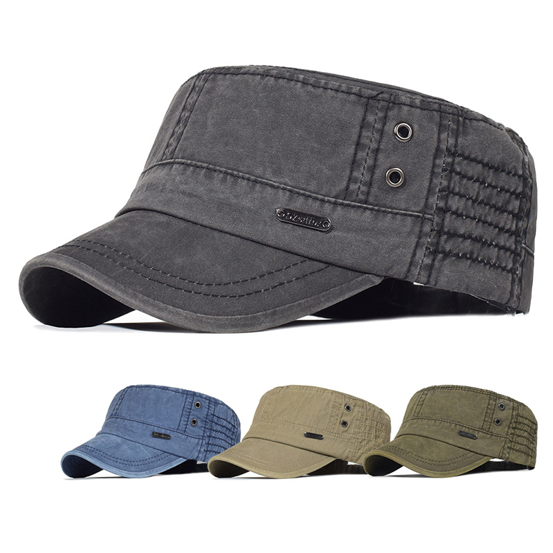 Vintage Fashion Hats - Chapéu plano unissex de algodão lavado