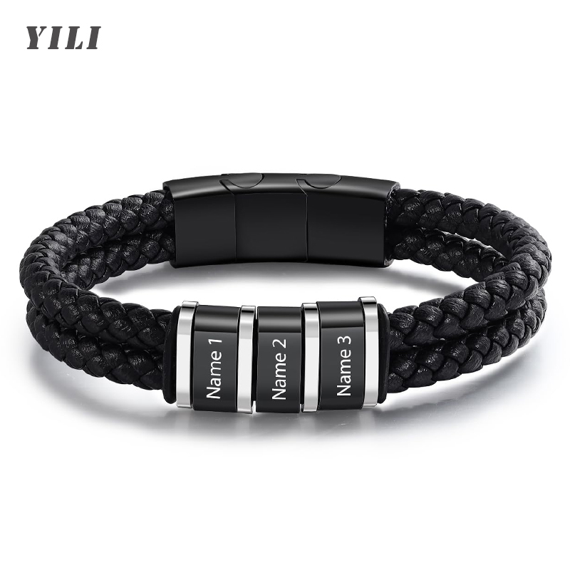 Vintage Fashion Names - Pulseiras Personalizadas para Homens, Pulseiras de