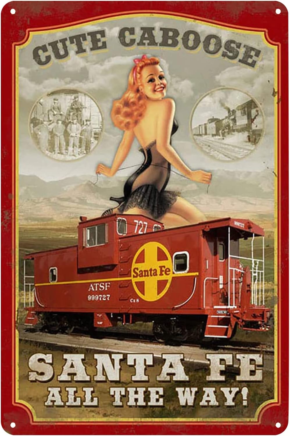 Vintage Fashion Posters - Placa de Metal Vintage Pin-up Girl