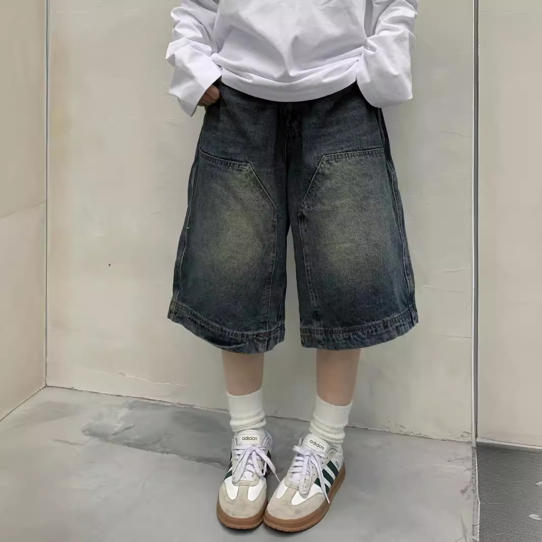 Vintage Fashion Jeans - Mulheres y2k vintage baggy jean shorts