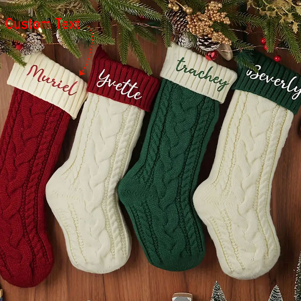 Vintage Fashion Names - Uma meia de Natal personalizada vintage