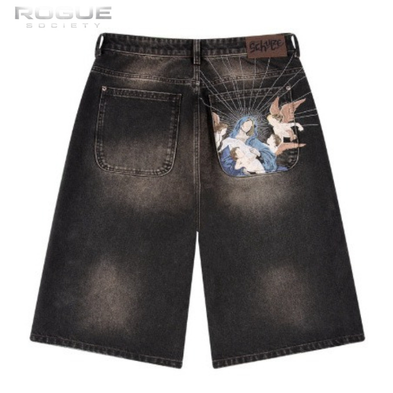 Vintage Fashion Jeans - Bermudas Jeans Masculinas de Luxo Estilo