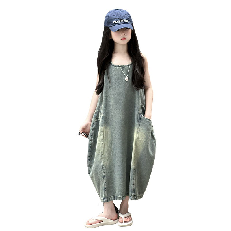Vintage Fashion Jeans - Vintage azul crianças meninas de alta