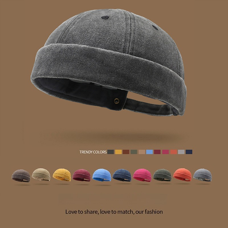 Vintage Fashion Hats - Boné Docker Vintage Sem Aba, Touca