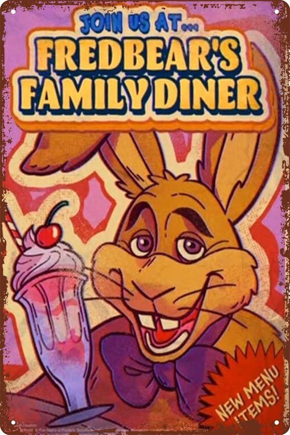 Vintage Fashion Posters - Fnaf-fredbears família diner pizza 2 cartaz