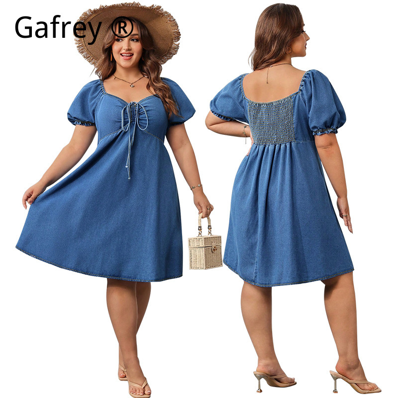 Vintage Fashion Jeans - Vestido Midi Jeans Feminino de Verão