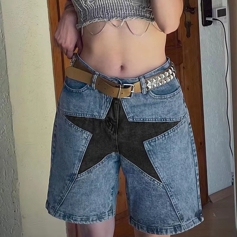 Vintage Fashion Jeans - Shorts Jeans Vintage para Mulheres com