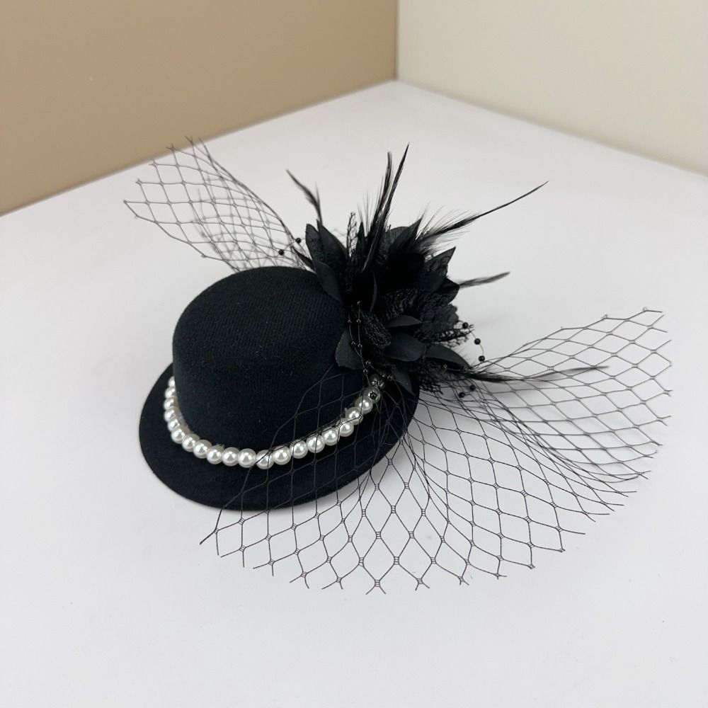 Vintage Fashion Hats - Chapéu Fascinator Vintage Requintado com Pérolas,