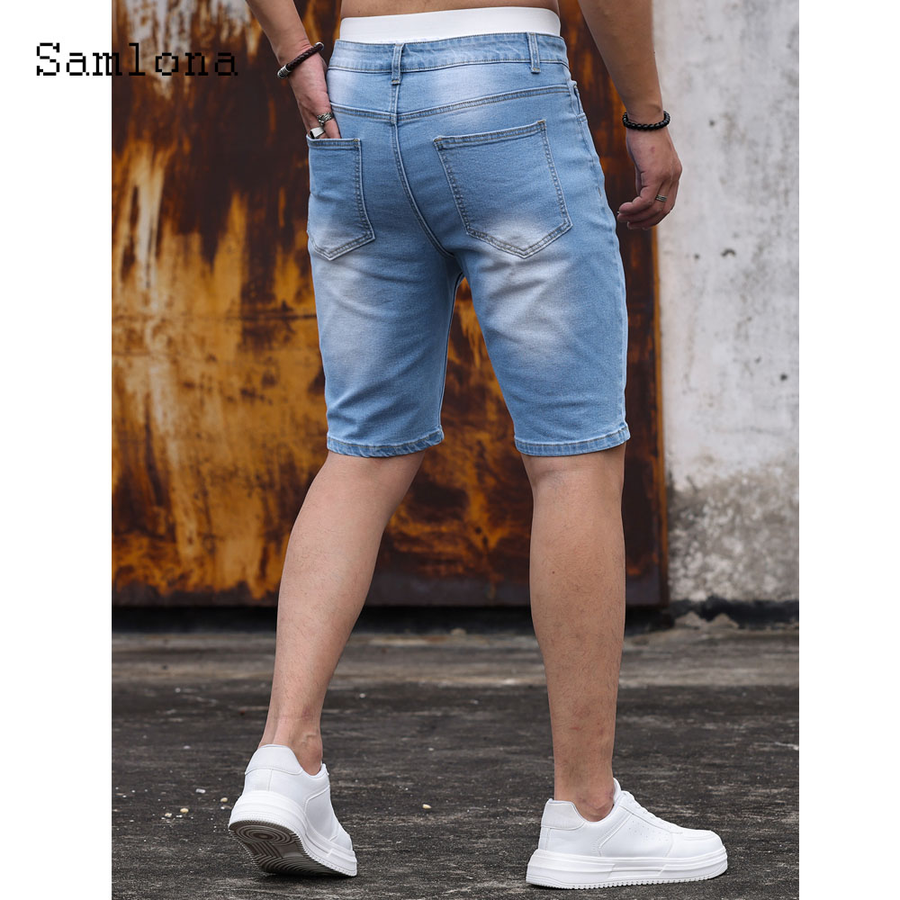 Shorts jeans retalhados mascul - Vintage Fashion Jeans avaliação e preço
