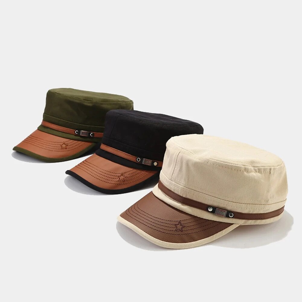 Casual cadete chapéu homem pla - Vintage Fashion Hats avaliação e preço