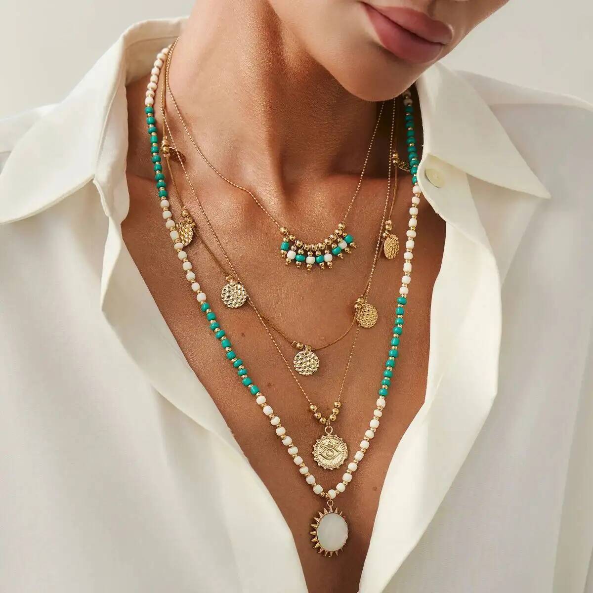 z 2 pçs/set boho étnico verde  - Z Vintage Fashion avaliação e preço