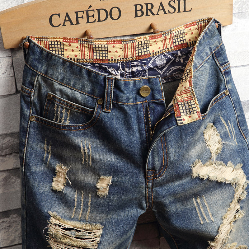 Shorts de Denim Rasgado Estilo - Vintage Fashion Jeans avaliação e preço