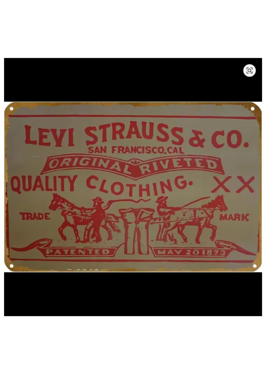 Levi Strauss Co Vintage Metal  - Vintage Fashion Posters avaliação e preço