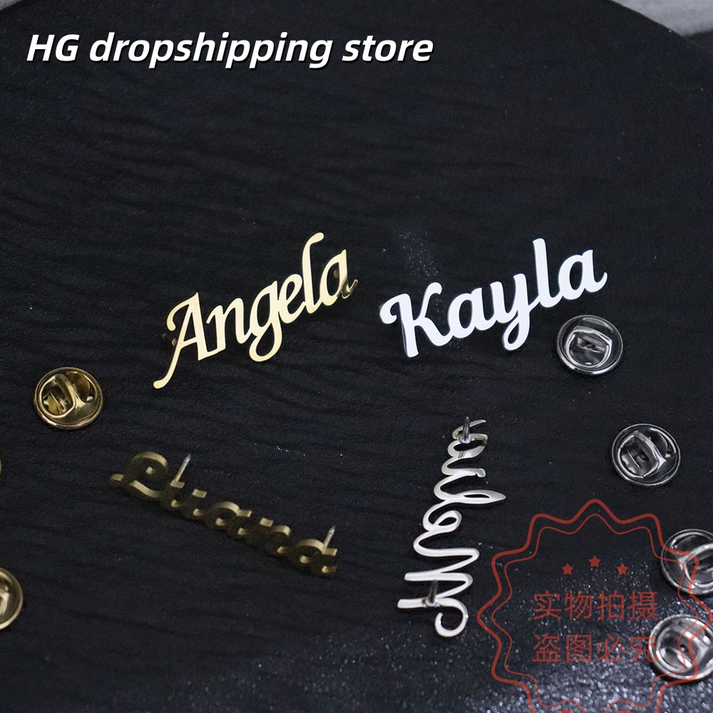 Broche com placa de identifica - Vintage Fashion Names avaliação e preço