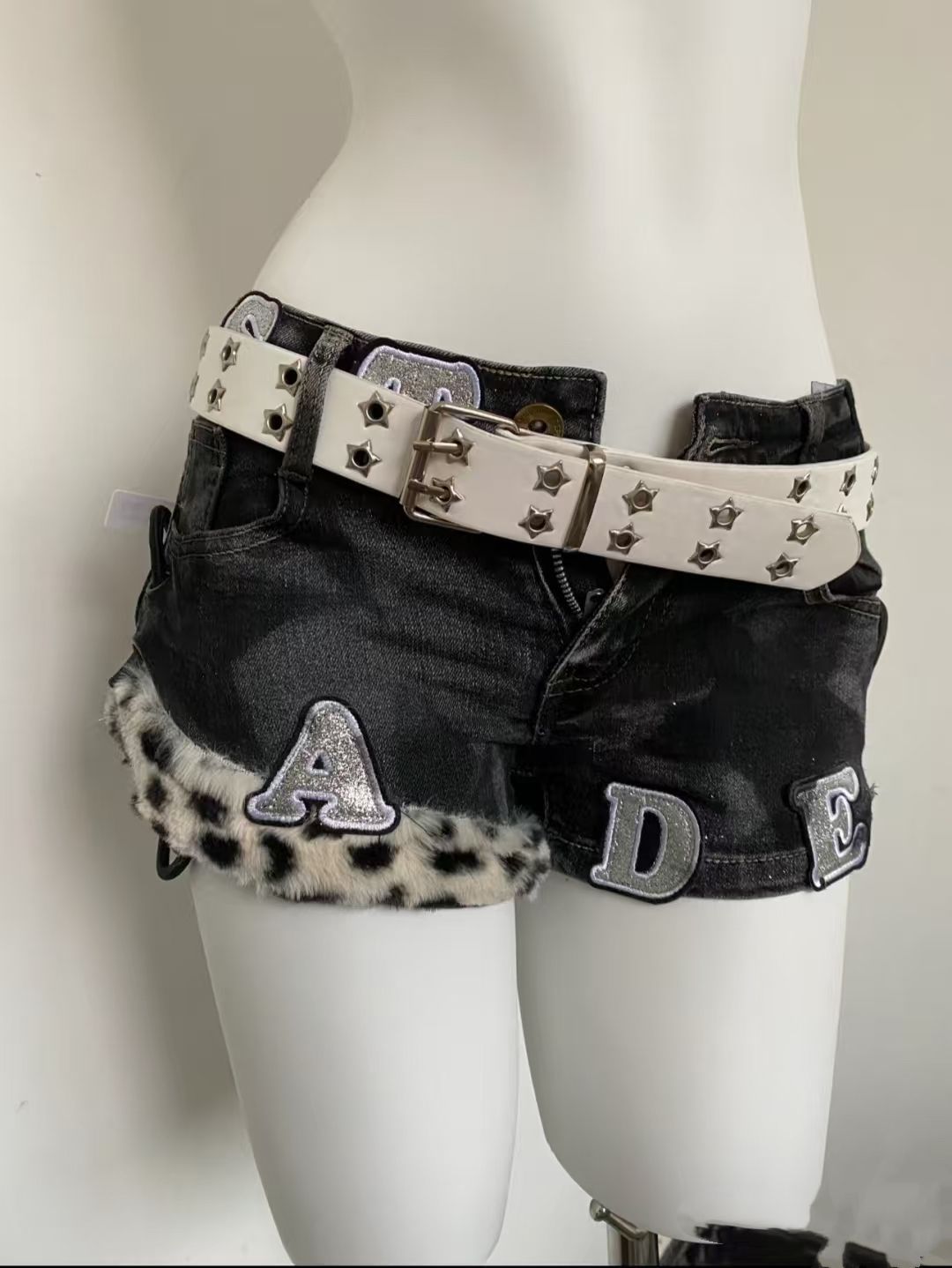 Y2k bordado remendo denim shor - Vintage Fashion Jeans avaliação e preço