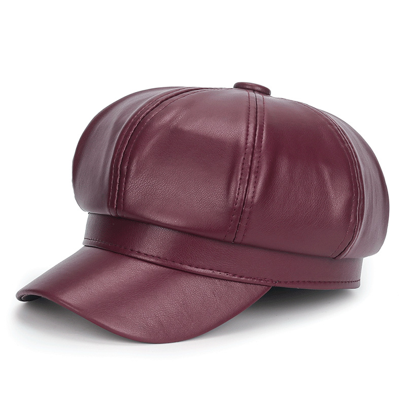 Chapéu de couro PU preto de in - Vintage Fashion Hats avaliação e preço