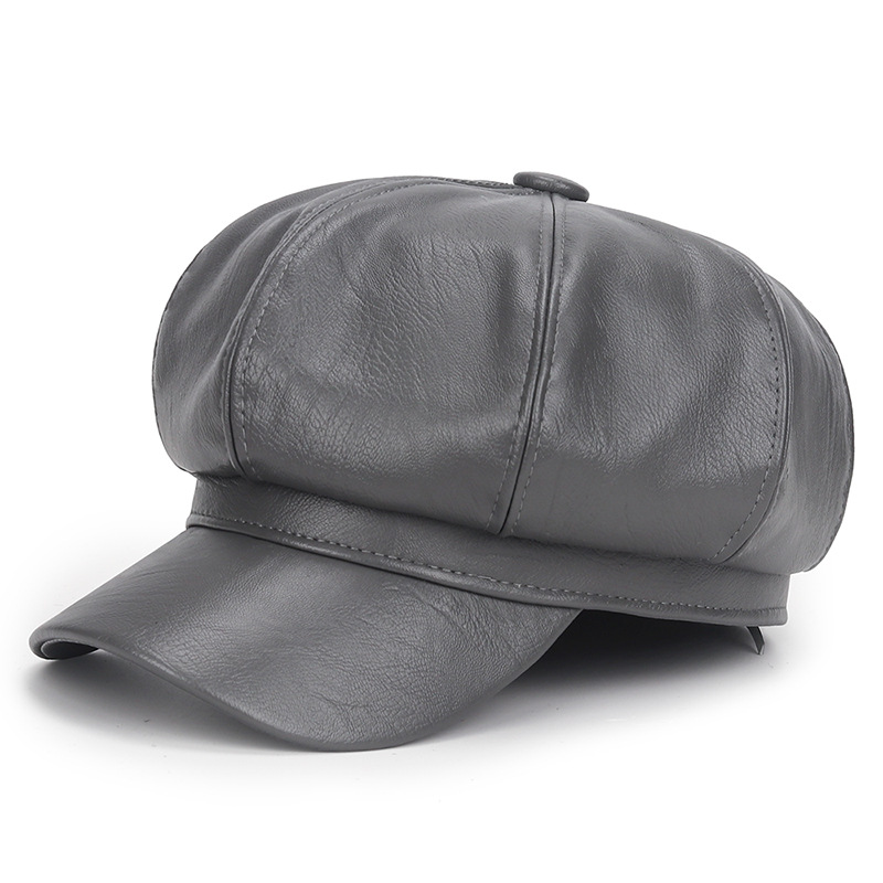 Chapéu de couro PU preto de in - Vintage Fashion Hats avaliação e preço